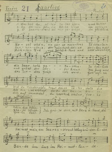 Noten_Saarlied_Paulus1930_Tenöre